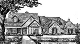 One-Story Traditional Elevation of Plan 66081