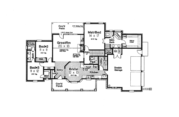 Colonial One-Story Level One of Plan 66082