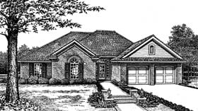 One-Story Traditional Elevation of Plan 66083