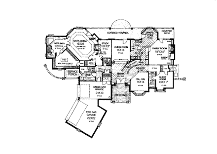 House Plan 66085 First Level Plan