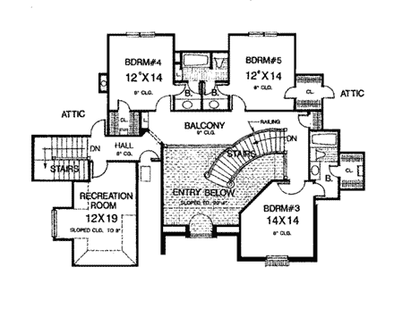 House Plan 66085 Second Level Plan