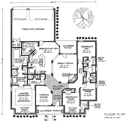 House Plan 66088 First Level Plan