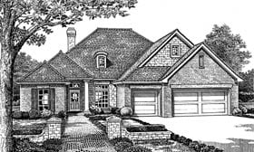 One-Story Traditional Elevation of Plan 66090