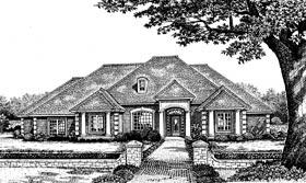 European One-Story Traditional Elevation of Plan 66091