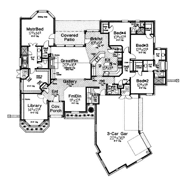 European Traditional Tudor Level One of Plan 66093