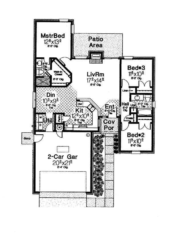 One-Story Traditional Level One of Plan 66094