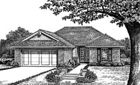 One-Story Traditional Elevation of Plan 66094