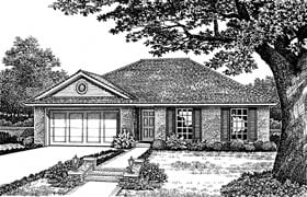 One-Story Traditional Elevation of Plan 66095
