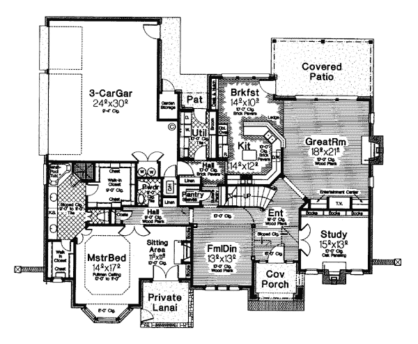 European French Country Tudor Level One of Plan 66096