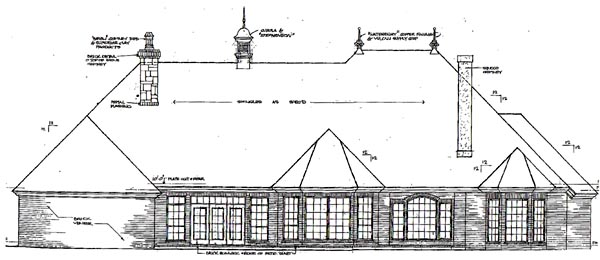 European Rear Elevation of Plan 66100