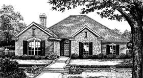 One-Story Traditional Elevation of Plan 66101
