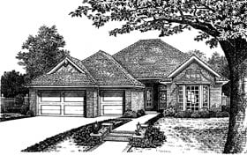 One-Story Traditional Elevation of Plan 66103