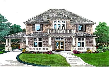 Craftsman European French Country Elevation of Plan 66104