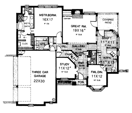 House Plan 66108 First Level Plan