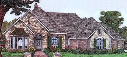 One-Story Traditional Elevation of Plan 66111