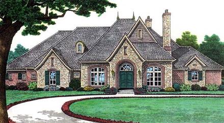 Bungalow European French Country One-Story Traditional Elevation of Plan 66115