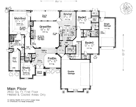 House Plan 66118 First Level Plan