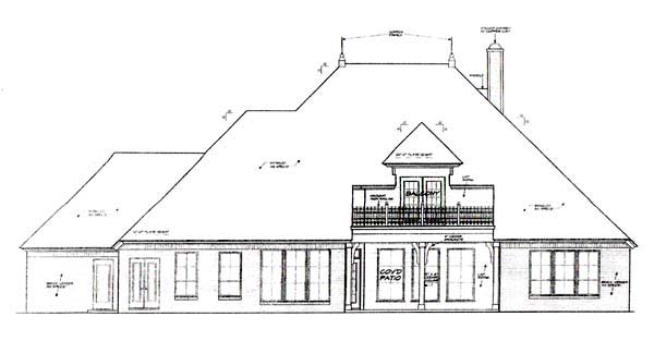 European Rear Elevation of Plan 66118