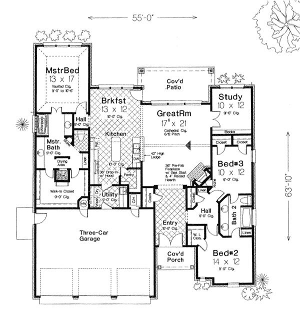 One-Story Level One of Plan 66120