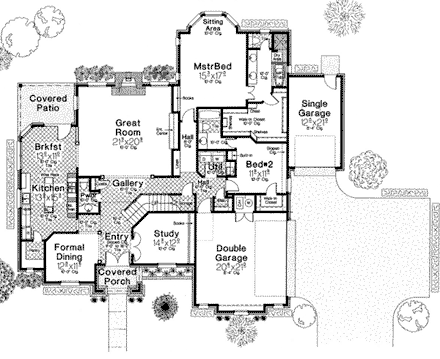 House Plan 66122 First Level Plan