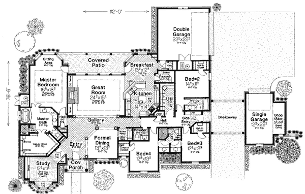 European One-Story Level One of Plan 66125