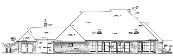 European One-Story Rear Elevation of Plan 66125