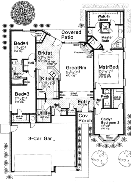 House Plan 66133 First Level Plan