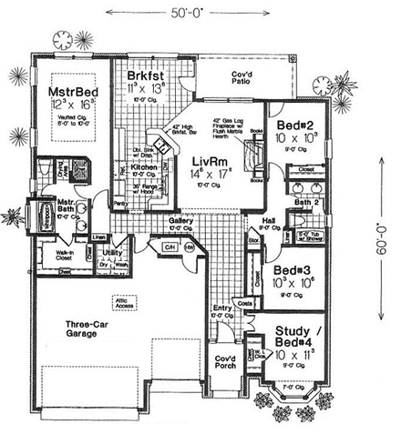 House Plan 66140 First Level Plan