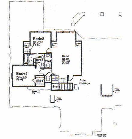 House Plan 66142 Second Level Plan
