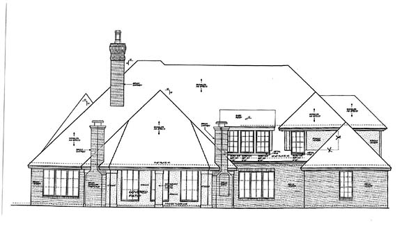 French Country Traditional Rear Elevation of Plan 66142