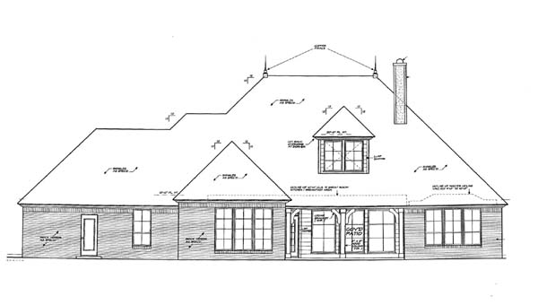 Traditional Rear Elevation of Plan 66143