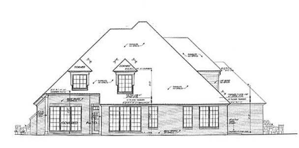 Traditional Rear Elevation of Plan 66144