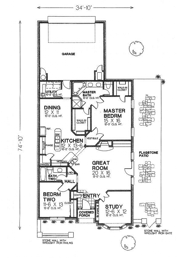 Narrow Lot One-Story Level One of Plan 66145