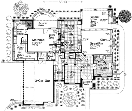 House Plan 66146 First Level Plan