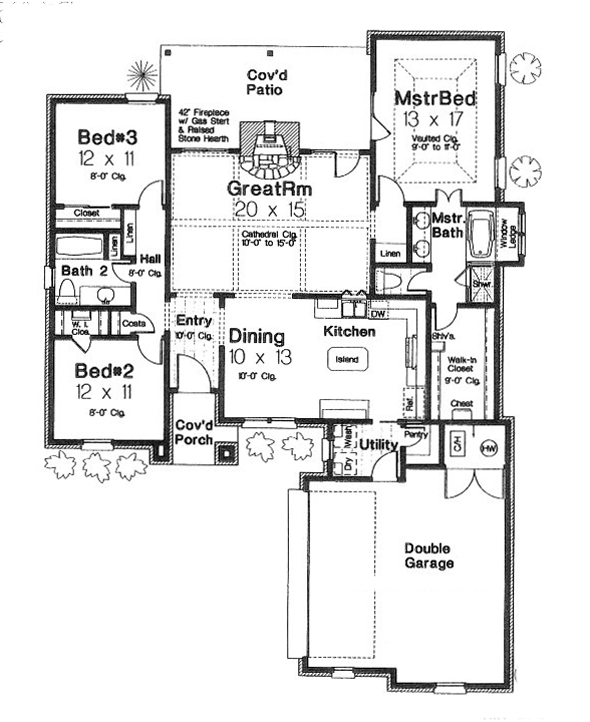 Narrow Lot One-Story Level One of Plan 66152