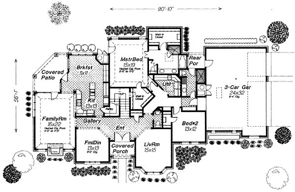 European French Country Level One of Plan 66168