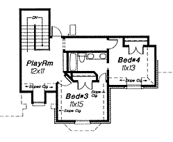 House Plan 66168 Second Level Plan