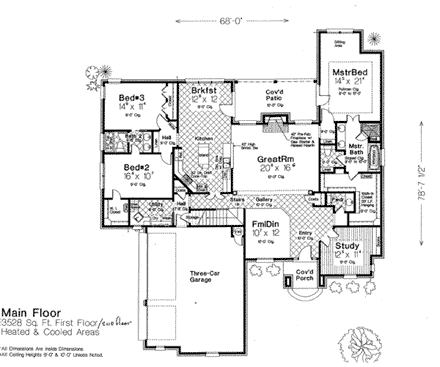 House Plan 66172 First Level Plan