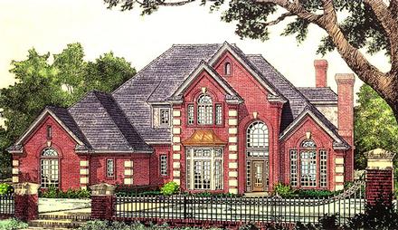 French Country Victorian Elevation of Plan 66175