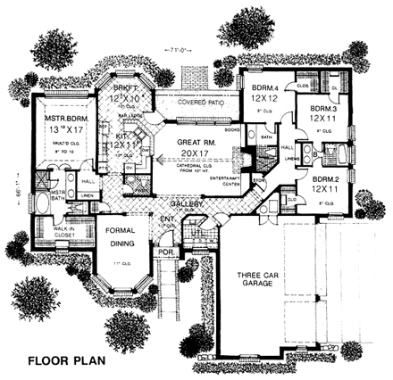 House Plan 66179 First Level Plan