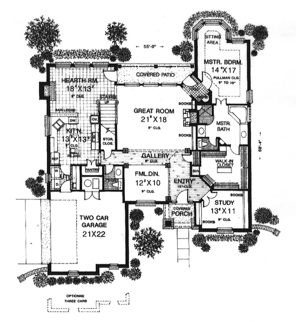 French Country Traditional Level One of Plan 66183