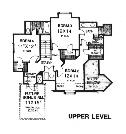 House Plan 66183 Second Level Plan