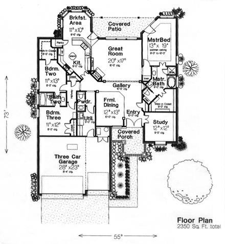 House Plan 66184 First Level Plan