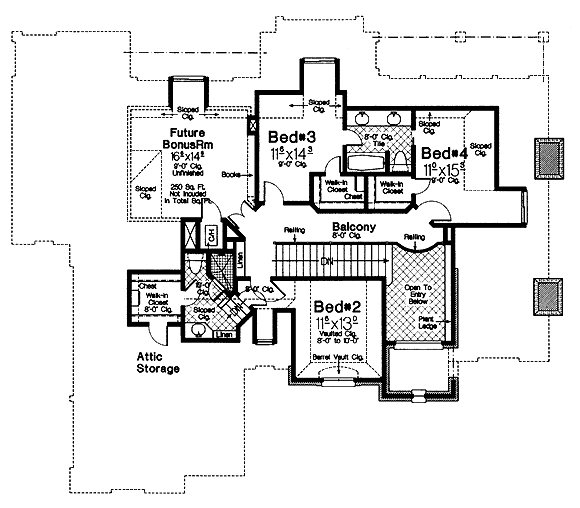 French Country Victorian Level Two of Plan 66193