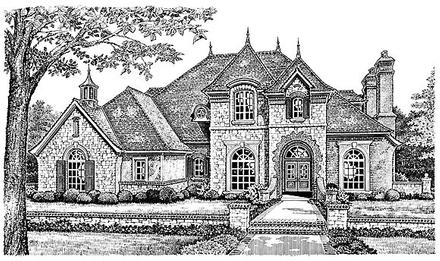 French Country Victorian Elevation of Plan 66193