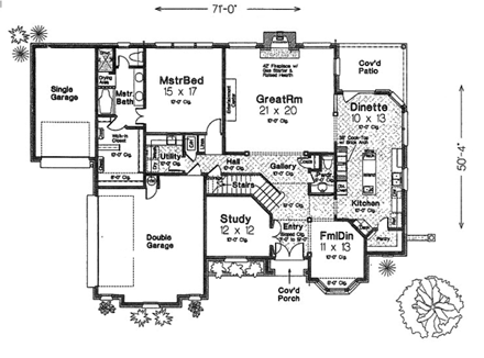 House Plan 66201 First Level Plan