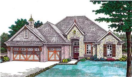 One-Story Traditional Elevation of Plan 66204