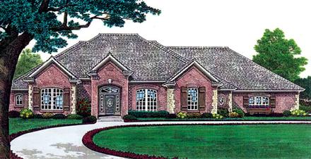 One-Story Traditional Elevation of Plan 66208