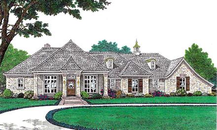 One-Story Traditional Elevation of Plan 66210