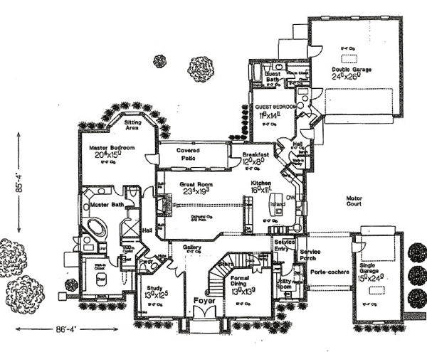 House Plan 66213 Level One